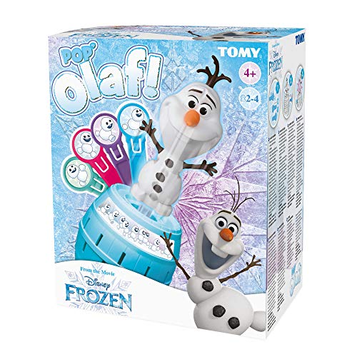 TOMY Pop Up Olaf Kinder-Action-Brettspiel, Familien- und Vorschulkinderspiel, Act