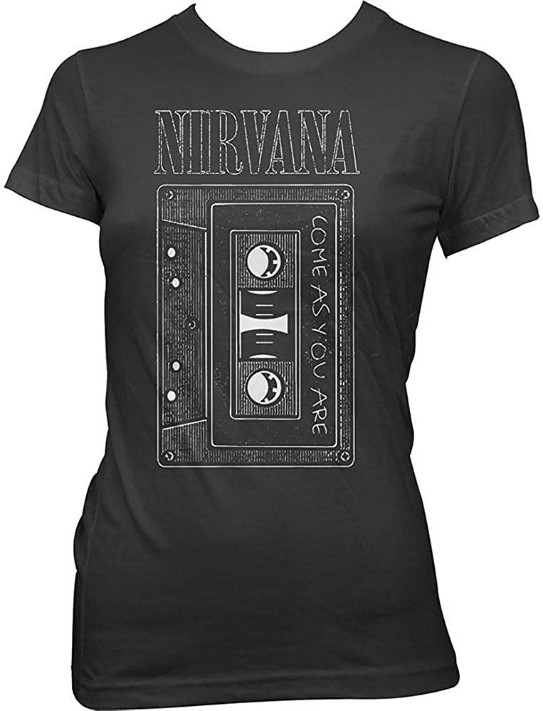 Nirvana As You are Tape Damen T-Shirt Schwarz L, 100 % Baumwolle, Regular