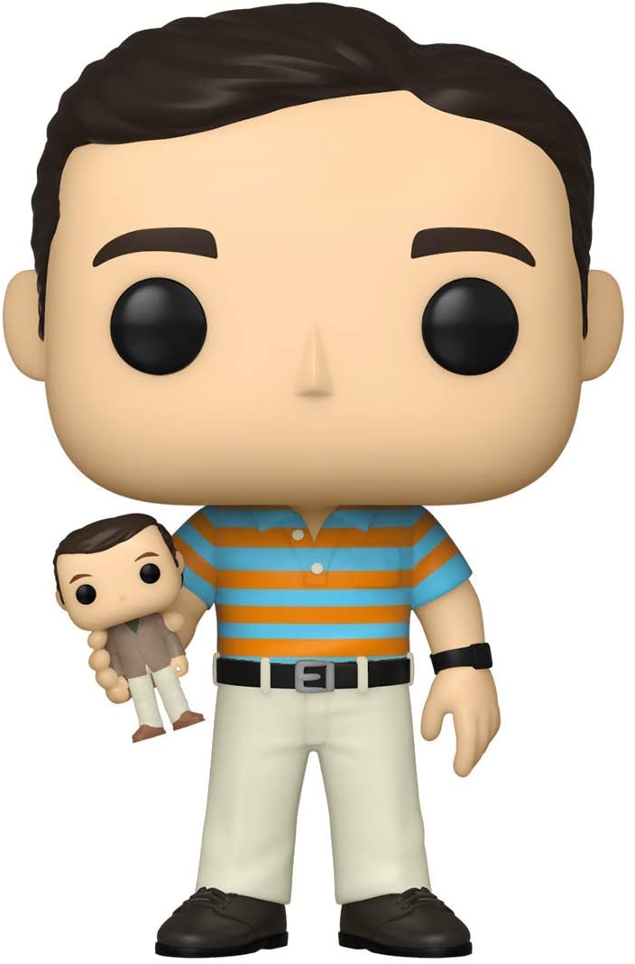 Die 40-jährige Jungfrau Andy Stitzer hält Oscar Goldman Funko 54469 Pop! Vinyl #1064