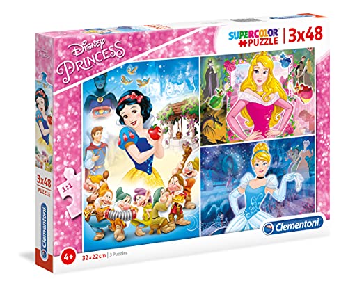 Clementoni - 25211 - Supercolor Puzzle für Kinder - Prinzessin - 3x48 Teile - D