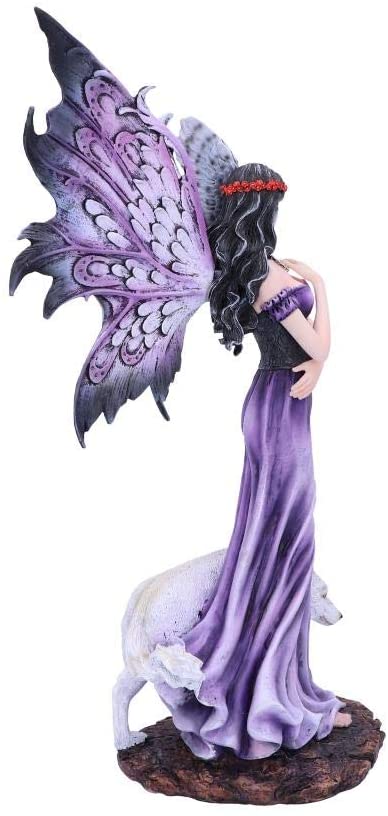 Nemesis Now Amethyst Lila Wolf und Eule Feen-Begleiterfigur, Polyresin, 39