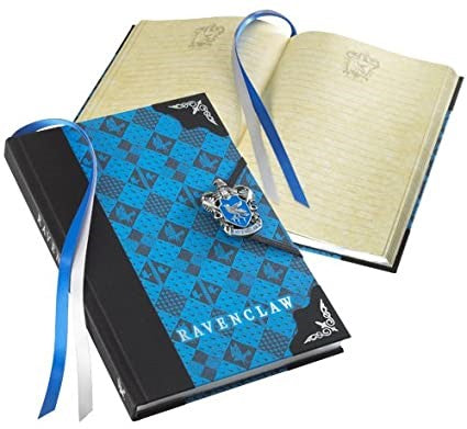 The Noble Collection Harry Potter Ravenclaw Journal - 9.75in (25cm) Hardbound Lined with Gilded Edges and Die Cast Enameled Crest - Officially Licensed Film Set Movie Props Gifts