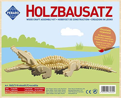 Siva Toys Siva Toys860/3 Holzkonstruktionskrokodil, Mehrfarbig