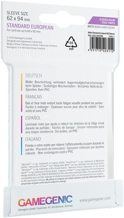 GAMEGEN!C Berry Matte Standard European Card Sleeves 62 x 94 mm (50 Stück) - GG1064 2