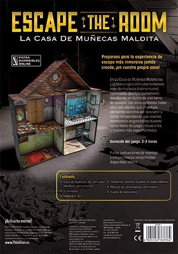 ThinkFun Escape The Room - The Cursed Dollhouse, Board Game, 1-4 Players, Recomm