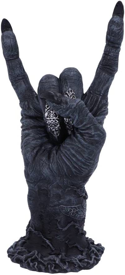 Nemesis Now B5159R0 Baphomet's Horns Horror Hand Figur, Polyresin, Schwarz und