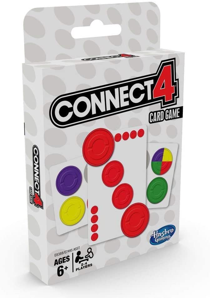 Connect 4 Card Game para niños de 6 años en adelante, 2-4 jugadores Juego de 4 en fila