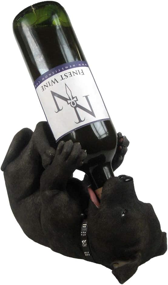 Nemesis Now Guzzlers Staffordshire Bull Terrier Wine Bottle Holder 20cm Black