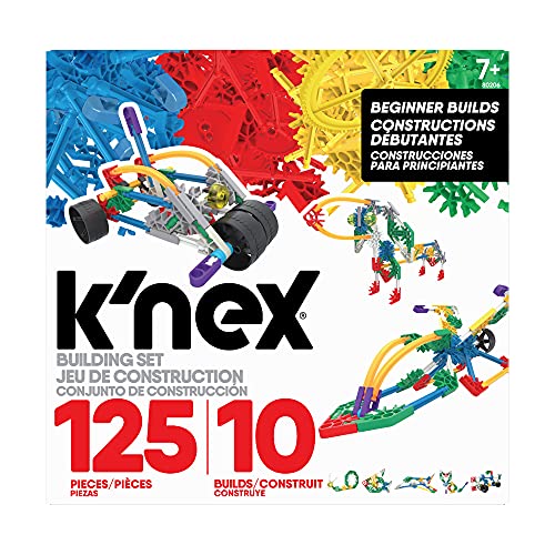K'NEX 80206 Baukasten „Beginner Builds“, Baue 10 3D-Modelle, Lernspielzeug f