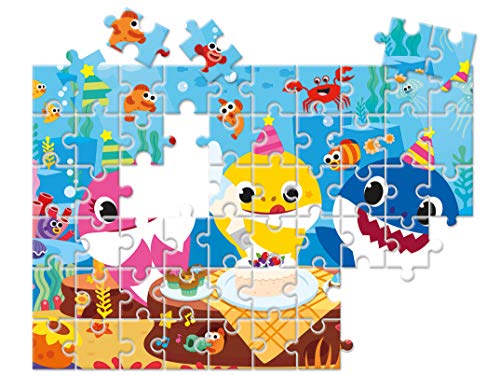 Clementoni 26095, Baby Shark Supercolor Double Face Malpuzzle für Kinder
