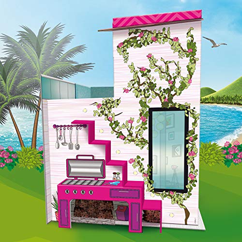 Barbie Dream House Pretend Play Doll House Two - Storey Holiday Villa, Arrange Furniture And Decorate - Malibu House With Doll