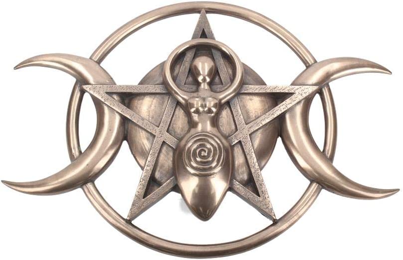 Nemesis Now Dreifachmond-Göttin-Plakette, 30 cm, Polyresin, Bronze