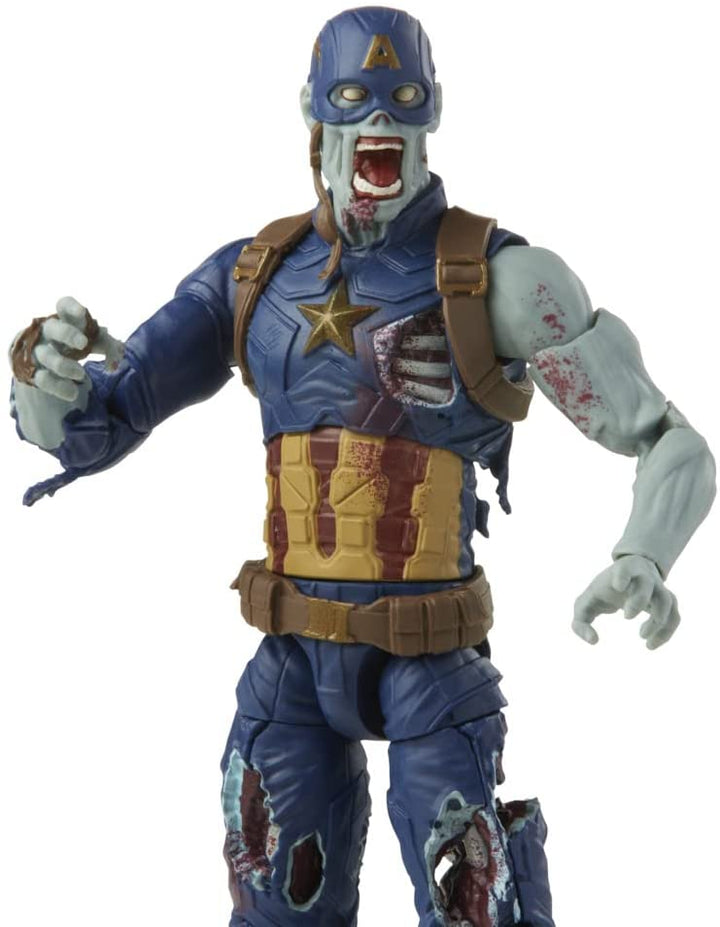 Marvel Legends Series 6-Zoll-Actionfigur Spielzeug Zombie Captain America, Premium-Design, 1 Figur und 1 Zubehör mehrfarbig, F0330