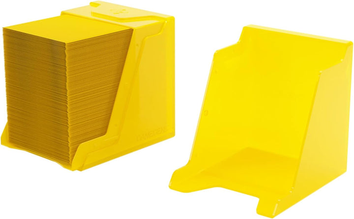 Bastion 100+ XL Deck Box - Compact, Secure, and Perfectly Organized for Your Trading Cards! Safely Protects 100+ Double-Sleeved Cards, Yellow Color