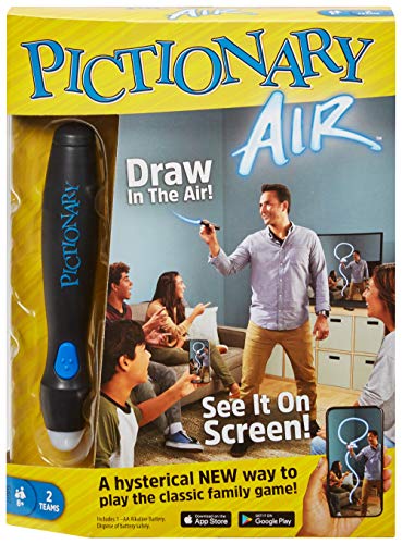 Mattel Games Pictionary Air Familien-Zeichenspiel, Links zu Smart-Geräten, 8 Jahre