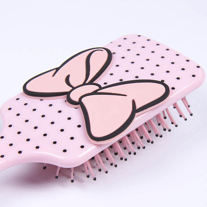 Minnie - Pink Set 2 Pieces: Beauty Case Makeup + Hair Brush for Girl and Girl - Comb