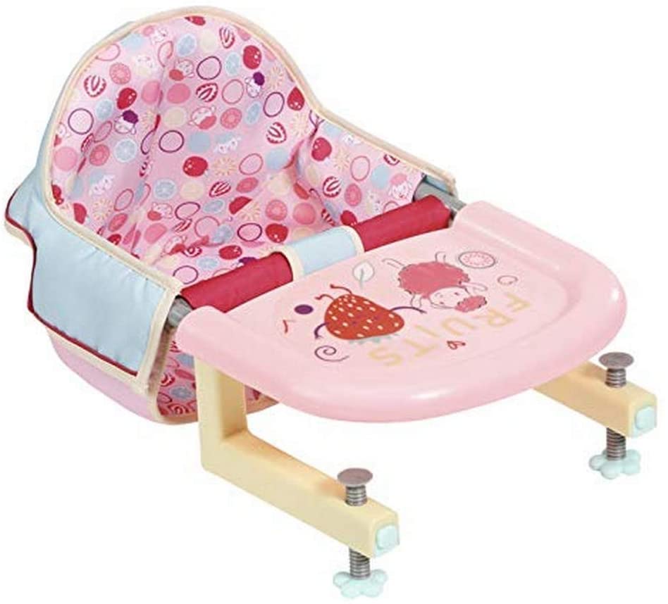 Zapf Creation Baby Annabell Lunch Time Sedia per la pappa per bambola da 43 cm decorata con simpatici motivi di cibo