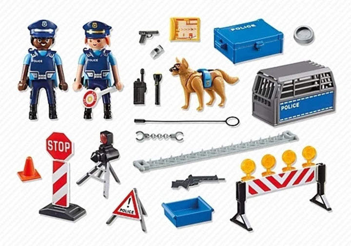Playmobil 6924 City Action Blocco stradale della polizia, multi