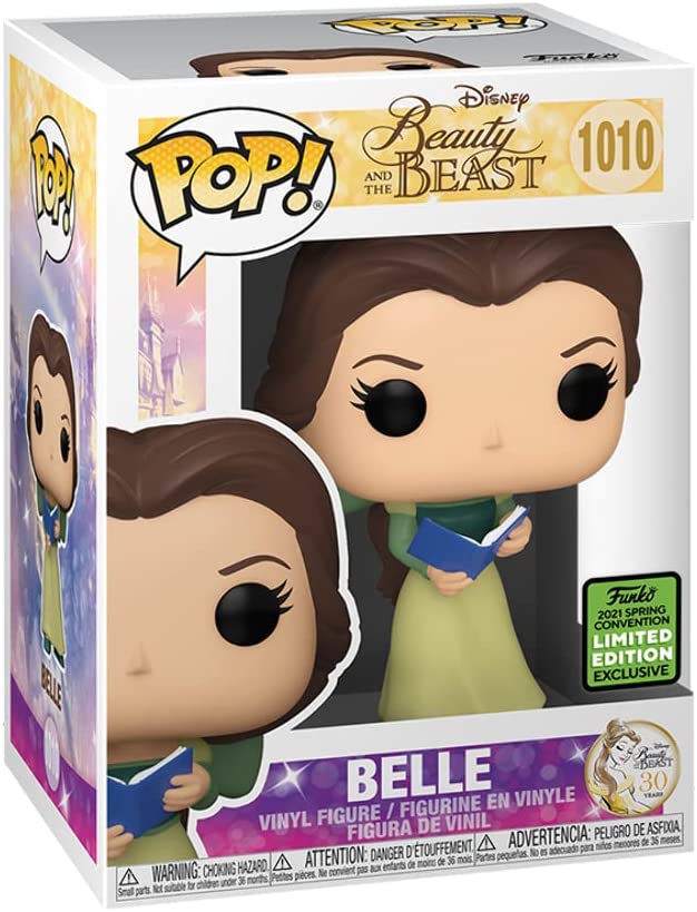 Disney Beauty and The Beast: Belle in Green Dress with Book 2021 Spring Convention Exclusive Funko 54262 Pop! Vinyl #1010