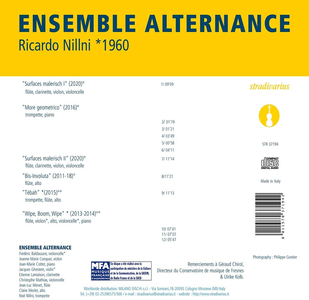 Nillni: Surface [Ensemble Alternance] [Stradivarius: STR37194] [Audio CD]
