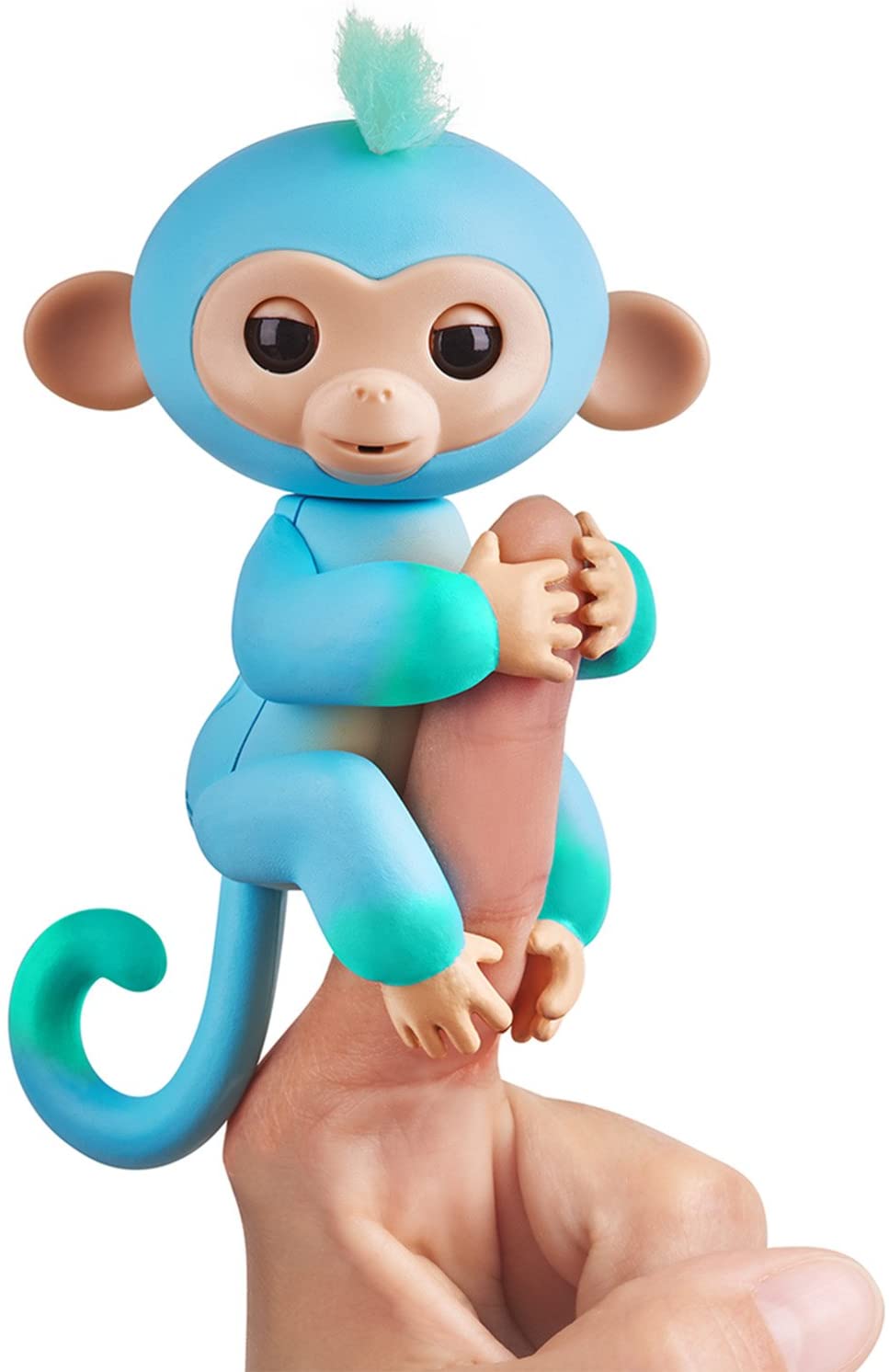 Fingerlings 2 Tone Monkey - Charlie (Azul con acentos verdes) - Mascota interactiva para bebés