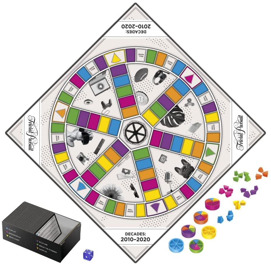 Hasbro Gaming Trivial Pursuit Decades 2010 to 2020 Board Game for Adults and Tee