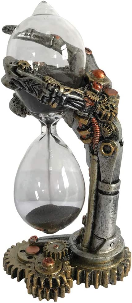 Nemesis Now Steampunk Time Skeletal Hand Sand Timer, Silver, 16cm