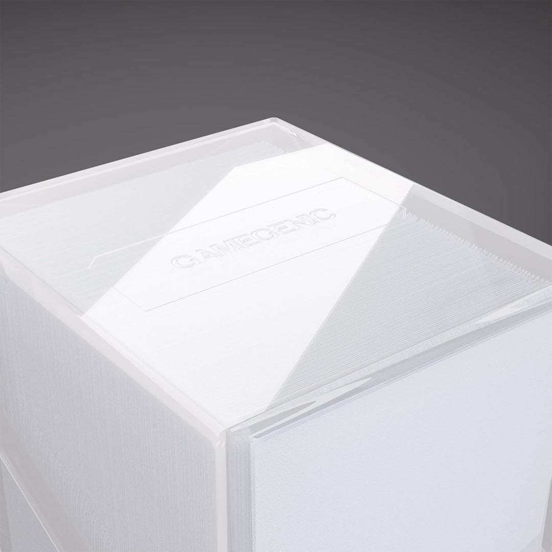 Bastion 100+ XL Deck Box - Compact, Secure, and Perfectly Organized for Your Trading Cards! Safely Protects 100+ Double-Sleeved Cards, White Color
