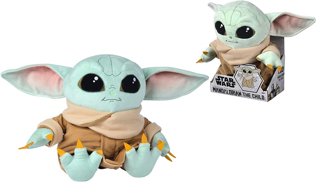 Simba 6315875802 The Mandalorian The Child Baby Yoda, 30 cm großes bewegliches Plüschtier in Displaybox, offiziell lizenziertes Disney-Produkt für alle Altersgruppen, mehrfarbig, 30 cm