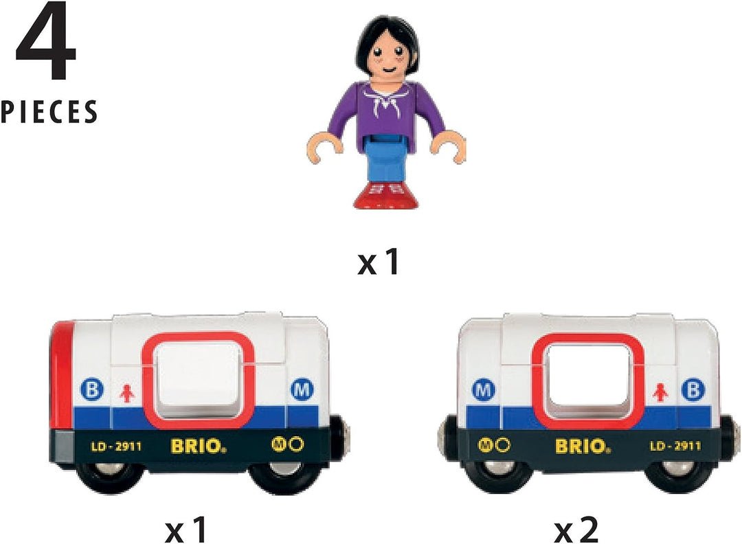 BRIO Tube Metro Train - Magnetic Wooden Railway Set for Ages 3+