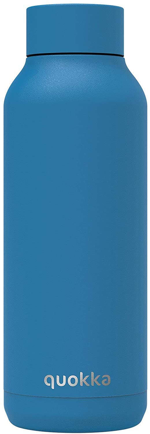 Quokka Solid – Bright Blue Powder 510 ml Edelstahl-Wasserflasche – isolierte, doppelwandige Isolierflaschen, Getränkeflasche hält 12 Stunden heiß und 18 Stunden kalt – auslaufsicher – BPA-frei
