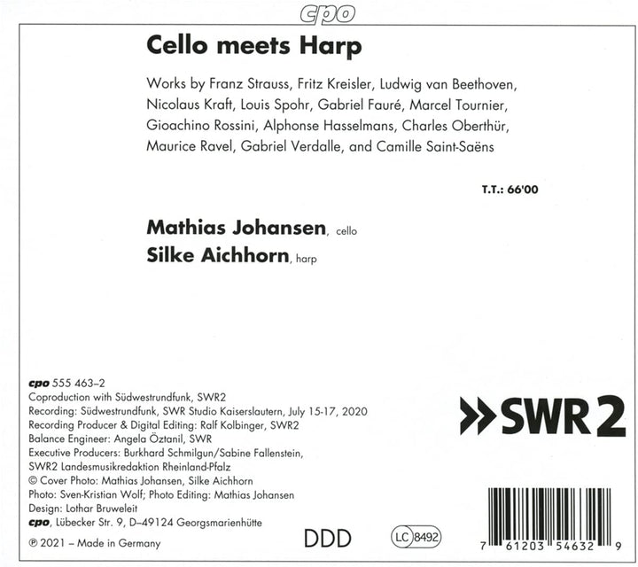 Cello Meets Harp [Mathias Johansen; Silke Aichhorn] [Cpo: 555463-2] [Audio CD]