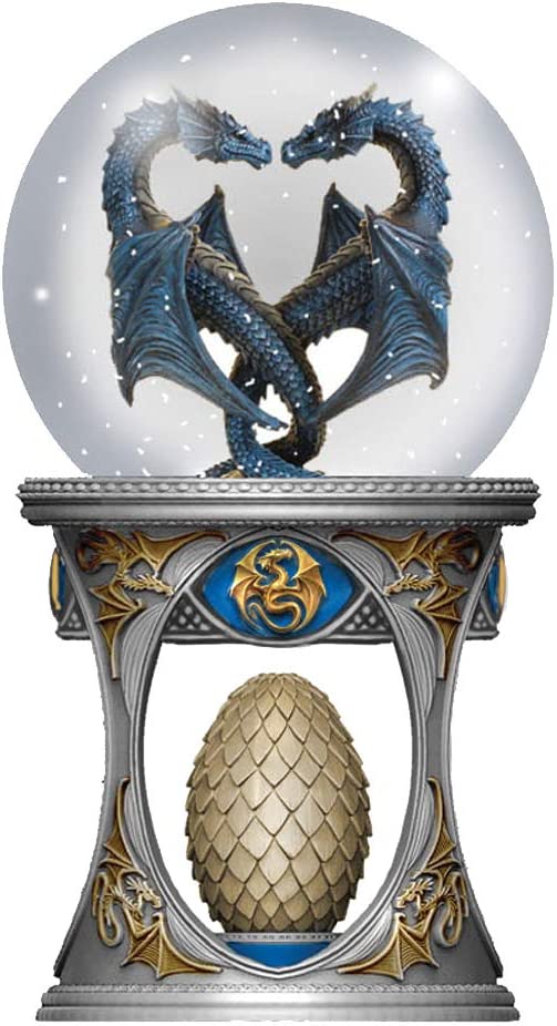 Nemesis Now Anne Stoke Dragon Heart Snow Globe Shaker, Polyresin, Gold, 18.5cm