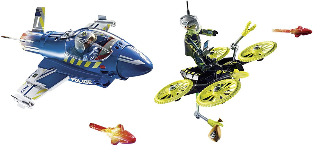 PLAYMOBIL City Action 70780 Polizeijet mit Drohne, Spielzeug für Kinder ab 5 Jahren
