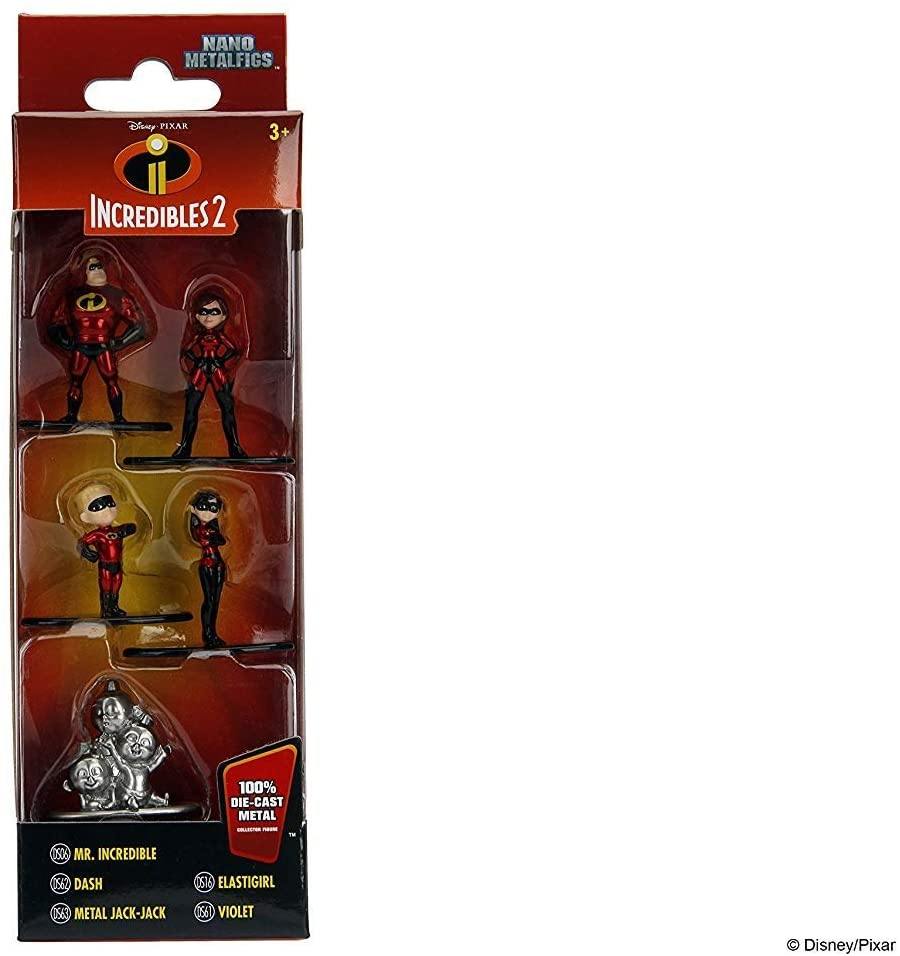 Disney Pixar Incredibles 2 Jada Nano Metalfigs Diecast Mini Figures of 5-Pack 4 cm - Yachew