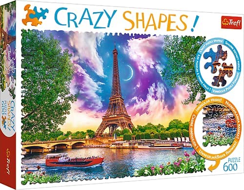Trefl 11115 Himmel über Paris 600 Teile, Crazy Shapes, Premium Quality, für Erwachsene und Kinder ab 10 Jahren Puzzle, Coloured