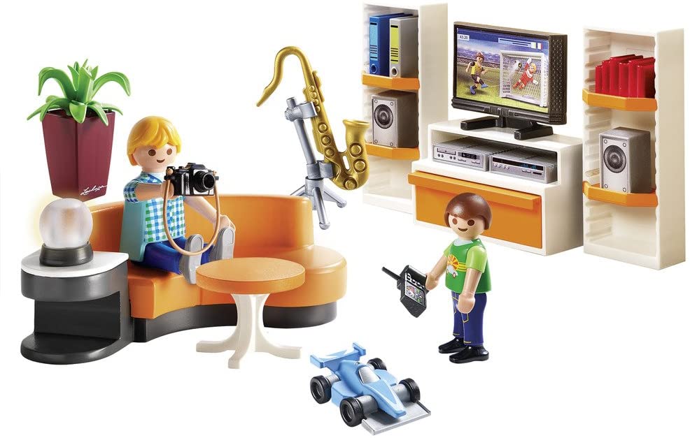 Playmobil City Life 9267 Sala de estar con efectos de luz para niños a partir de 4 años