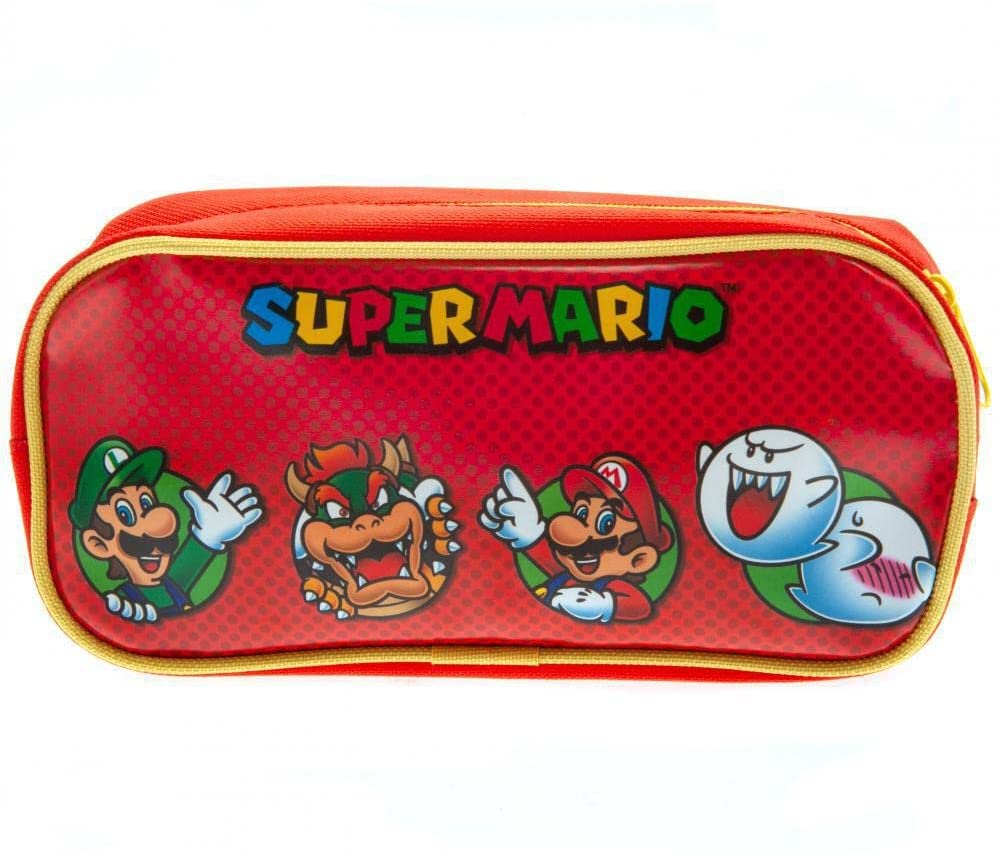 Nintendo Unisex_Adult Super Mario Character Circles Rechteckiges Federmäppchen, rot, 21 cm x 10 cm x 10 cm