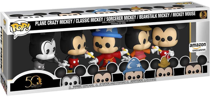 50 Walt Disney-archieven Met Plane Crazy Mickey, Classic Mickey, Sorcerer Mickey, Beanstalk Mickey, Mickey Mouse Exclu Funko 51118 Pop!