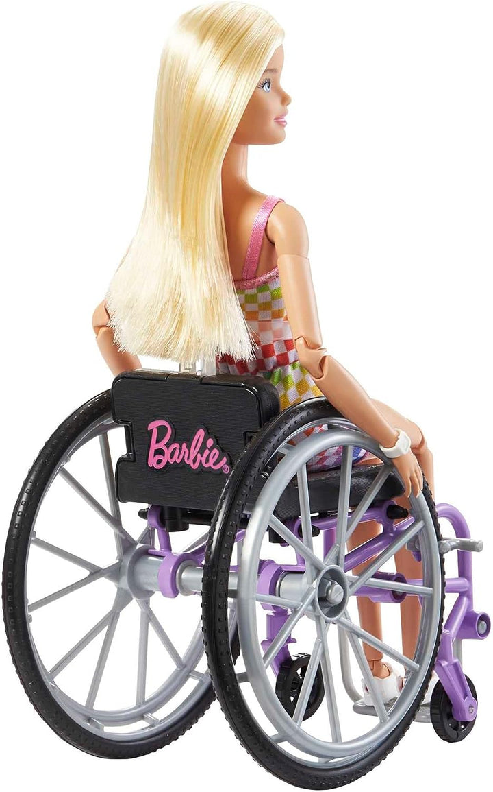?Barbie-Puppe mit Rollstuhl und Rampe, Kinderspielzeug und Geschenke, blond, Barbie Fashi