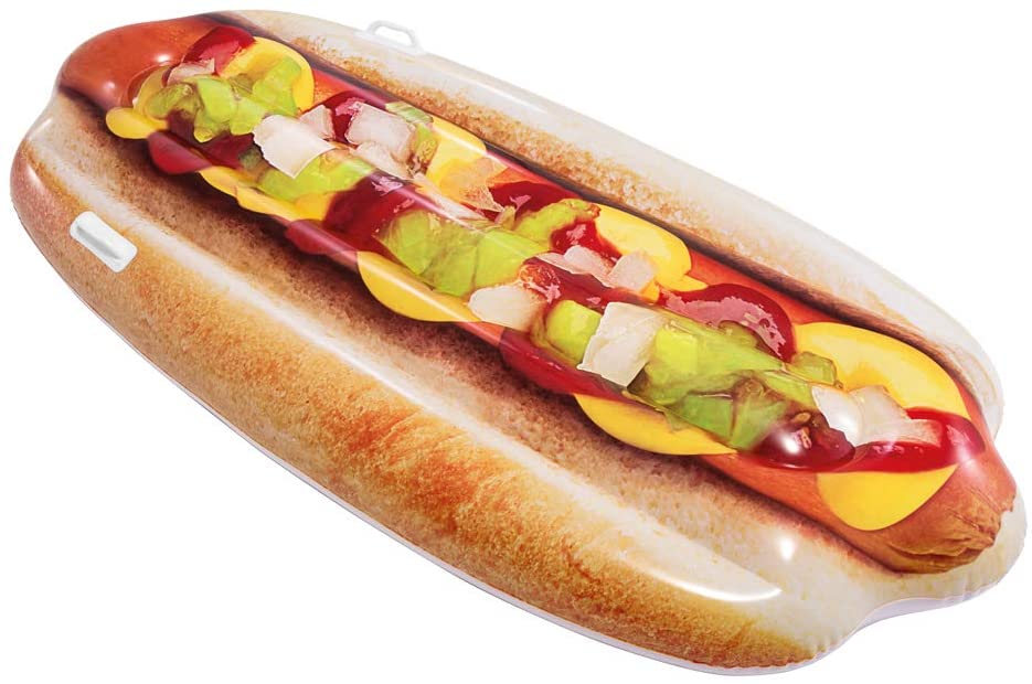 Intex Inflatable Giant Hotdog Lounger - Fun Pool Float for Ages 15+