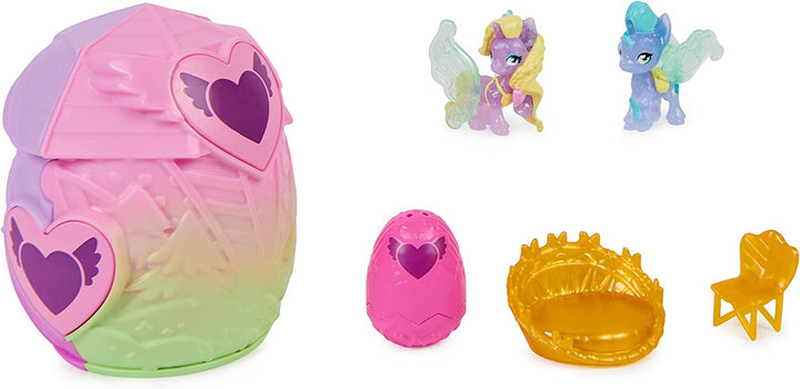 Hatchimals CollEGGtibles, Rainbow-cation Family Hatchy Home Playset with 3 Characters