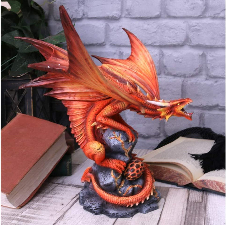 Nemesis Now Adult Fire Dragon Anne Stokes 24.5cm Figurine, Resin, Red, One Size