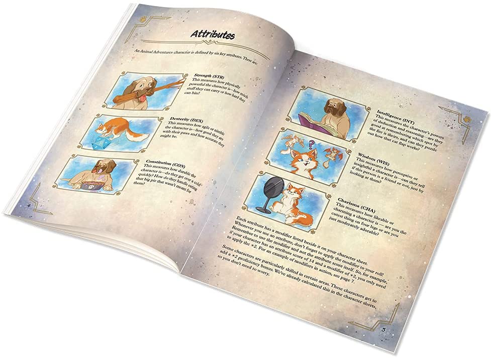 Animal Adventures: Starter Set - Beginner’s Roleplaying Tabletop Game with Detailed RPG Dog and Cat Miniatures, Game Map, Character Sheets, Easy to Learn Rules, 5e Campaign Compatible