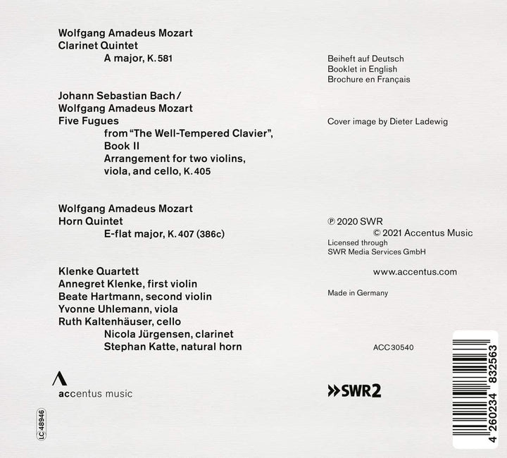 Mozart: Clarinet Quintet; Horn Quintet [Klenke Quartett; Nicola Jürgensen; Stephan Katte] [Accentus Music: ACC30540] [Audio CD]