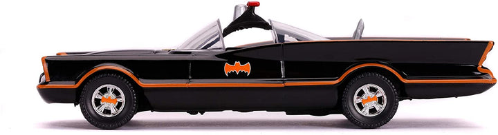 Jada 253213002 1966 klassisches Batmobil-Spielzeugauto aus Druckguss, inklusive Batman-Figur, Maßstab 1:32, schwarz, Einheitsgröße