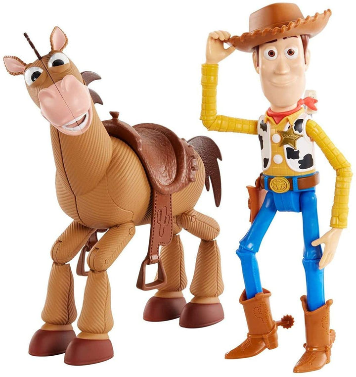 Disney GDB91 Pixar Toy Story 4 Woody und Bullseye, vom Film inspirierter Relativmaßstab zum Geschichtenerzählen, 2-Figuren-Packung