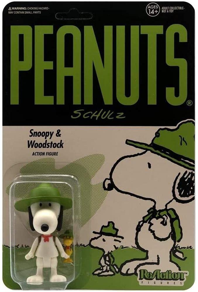 SUPER7 ReAction Peanuts® Figur, Snoopy und Woodstock mit Hut