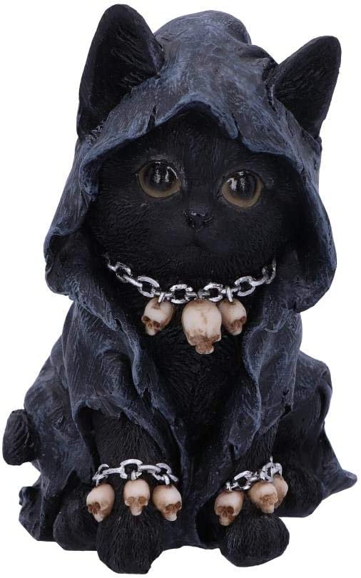 Nemesis Now Feline Cloaked Grim Reaper Cat Figurine, Polyresin, Black