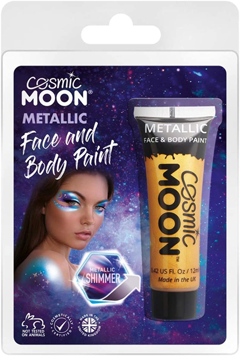 Smiffys Cosmic Moon Metallic Face & Body Paint, Gold